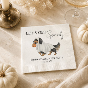 Serviette En Papier Fête d'Halloween de teckel fantôme effrayant