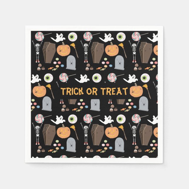 Serviette En Papier Fête d'Halloween ou Treat Kids Halloween (Devant)