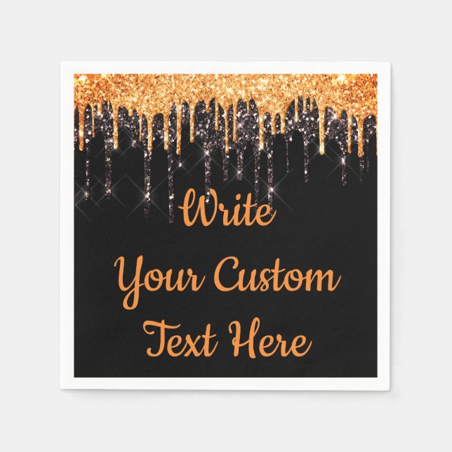 Serviette En Papier Fête d'Halloween Serviette d'Anniversaire Orange & (Devant)