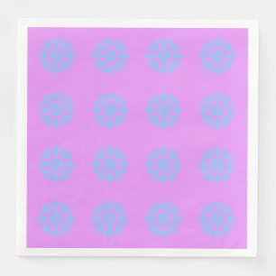 Serviette En Papier Fête d'hiver Bleu clair Snowflake Motif Lilac