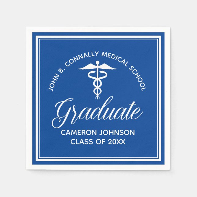 Serviette En Papier Fête d'obtention du diplôme de l'école Médicale bl (Devant)