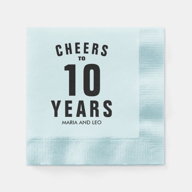 Serviette En Papier Fête du 10e anniversaire du mariage (Devant)