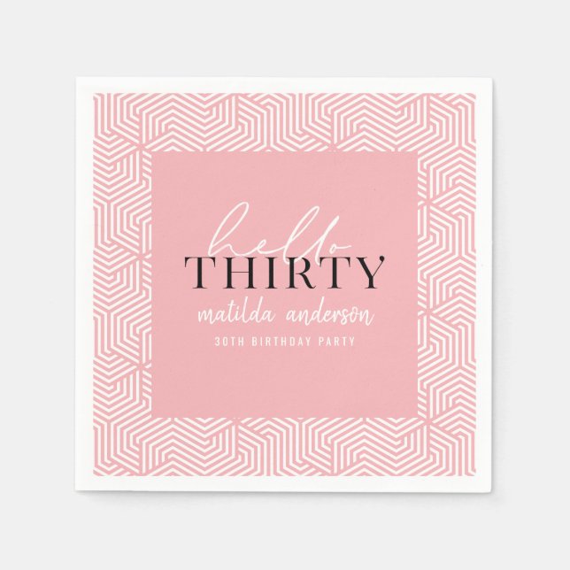 Serviette En Papier Fête du 30e anniversaire de la géométrie moderne e (Devant)