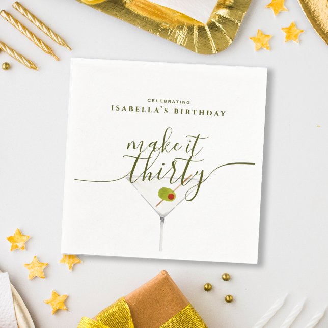 Serviette En Papier Fête du 30e anniversaire du Martini Trente Martini (Créateur téléchargé)