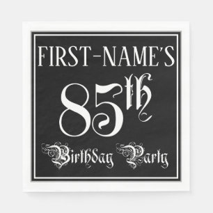 Serviette En Papier Fête du 85e anniversaire — Script fantaisie + N