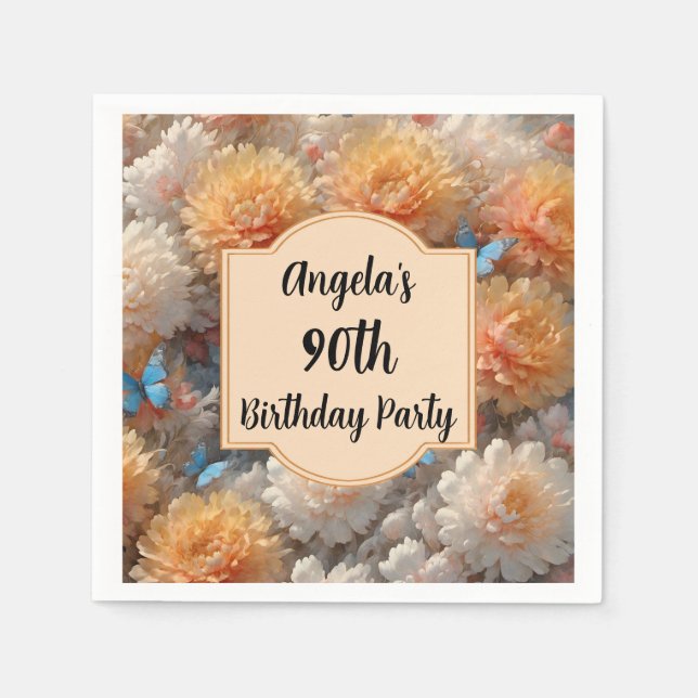 Serviette En Papier Fête du 90e anniversaire (Devant)