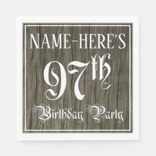 Serviette En Papier Fête du 97e anniversaire — Script fantaisie, Fa