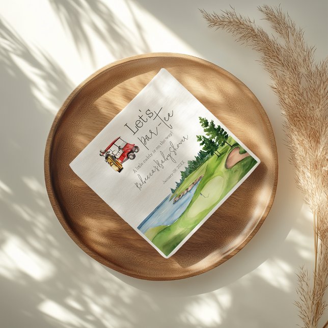 Serviette En Papier Fête du Baby shower de golf Let's Par Tee Red Cart (Créateur téléchargé)