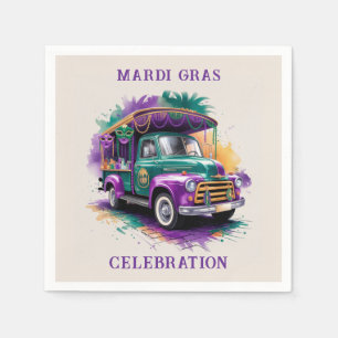 Serviette En Papier Fête du Camion vintage Mardi Gras
