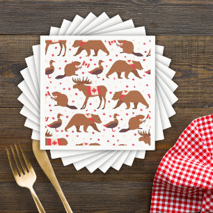 Serviette En Papier Fête du Canada Animaux canadiens