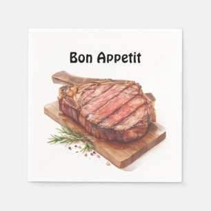 Serviette En Papier 🍖 🌿 "Fête du Carnivore" - Bon Appetit Napkins 🥩