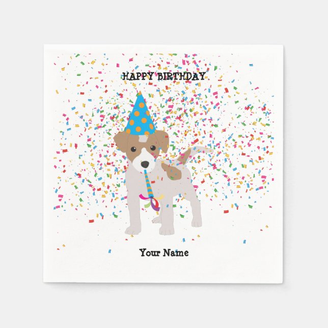 Serviette En Papier Fête du chien - Animaux à la fête d'anniversaire (Devant)
