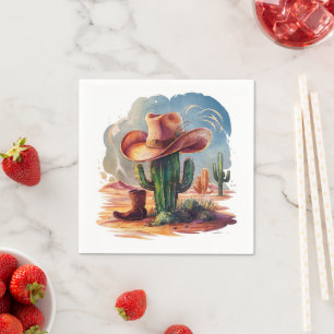Serviette En Papier Fête du Cowboy Casquette Wild West