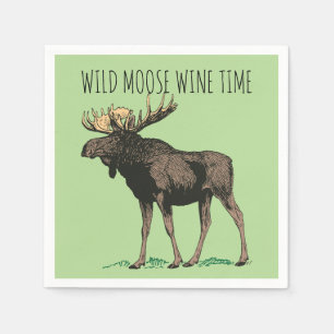 Serviette En Papier Fête du feu de camp de Vin de Moose sauvage