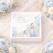Fête élégante de bébé à la citrouille bleue