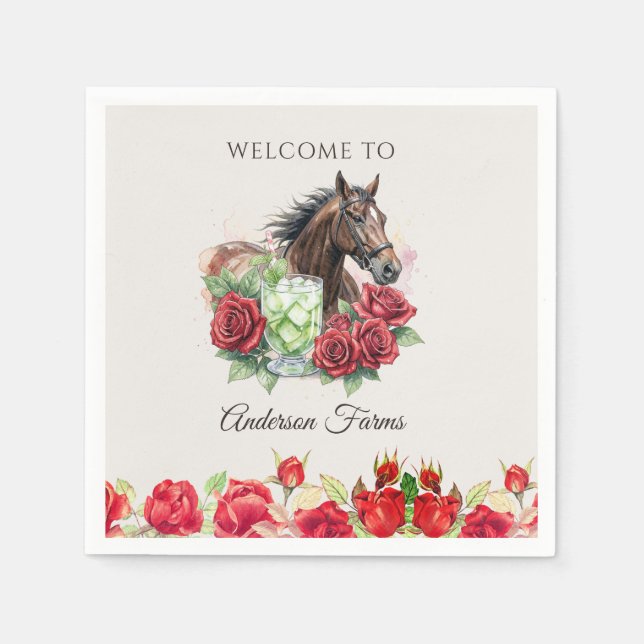 Serviette En Papier Fête élégante de Derby  (Devant)