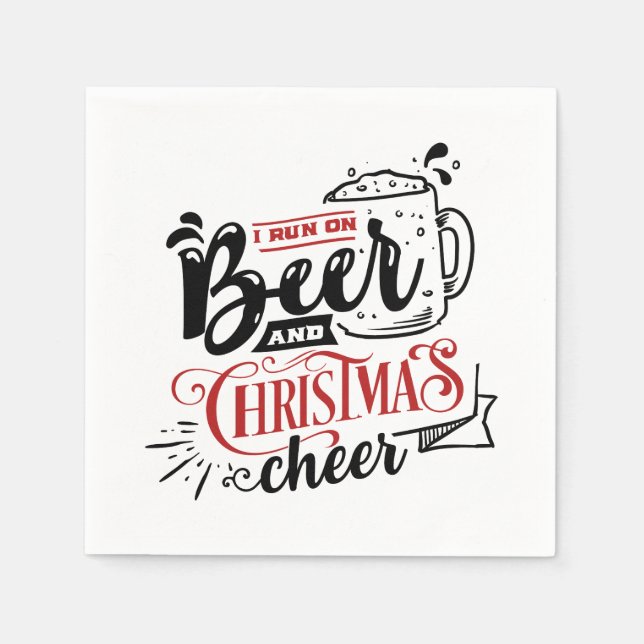 Serviette En Papier fête festive de bière de Noël (Devant)