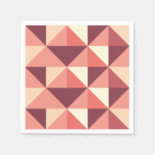 Serviette En Papier Fête Géométrique Triangle Rose Violet Pêche