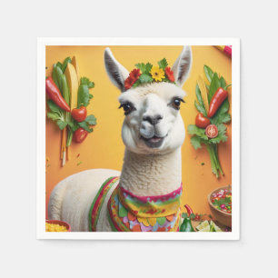 Serviette En Papier Fête mexicaine Cute Llama