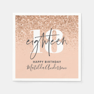 Serviette En Papier Fête moderne de 18e anniversaire de la parties sc