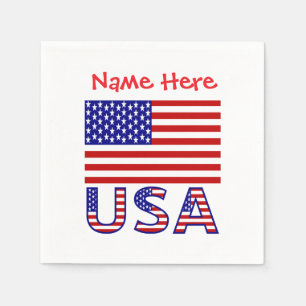 Serviette En Papier Fête personnalisée Drapeau États-Unis d'Amérique U