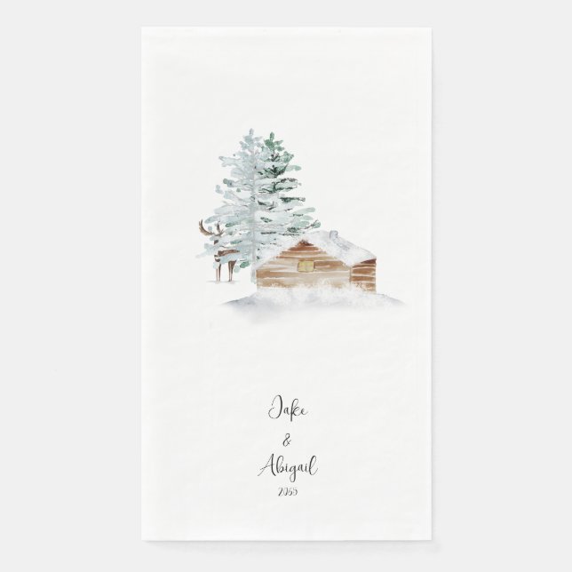 Serviette En Papier Fête personnalisée en bois (Devant)