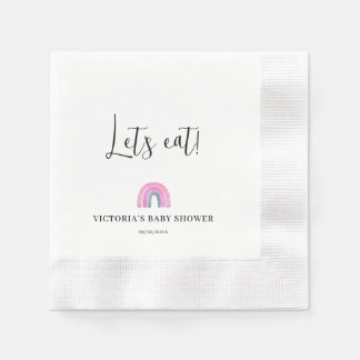 Serviette En Papier Fête Prénatale Bébé Fille Arc-en-Ciel
