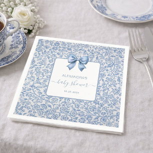 Serviette En Papier Fête Prénatale Bébé Garçon Arc-en-ciel Motif Flora
