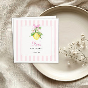 Serviette En Papier Fête prénatale Coquette Lemon Rose
