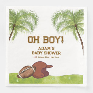 Serviette En Papier Fête prénatale pour bébé garçon de football d'arbr