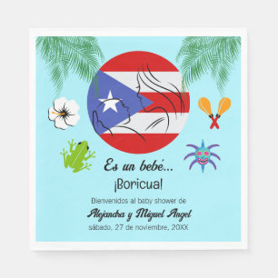 Serviette En Papier Fête prénatale pour bébé portoricain espagnol Bori