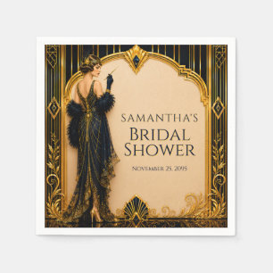 Serviette En Papier Fête prénuptiale de Gatsby années folles garçonne
