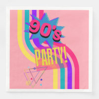 Fête Rétro Années 90 Rose Anniversaire Nostalgique