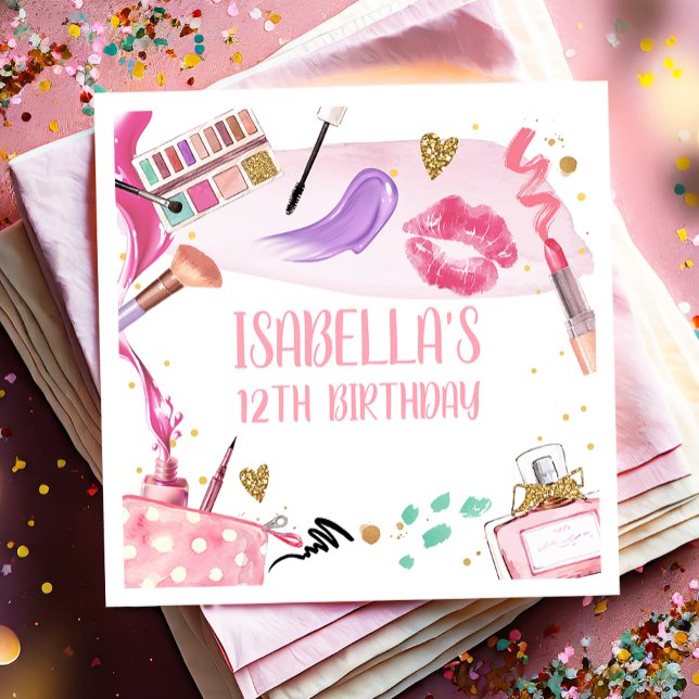 Serviette En Papier Fête spa Fille Glamor Maquillage fête d'anniversai (Créateur téléchargé)