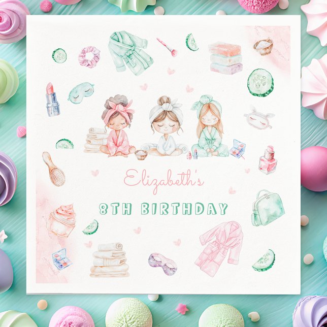 Serviette En Papier Fête spa Pastel Anniversaire (Créateur téléchargé)