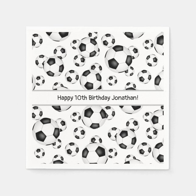 Serviette En Papier fête sportive bals de football motif (Devant)