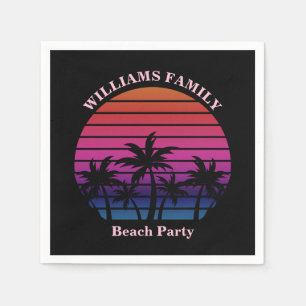 Serviette En Papier Fête sur la plage Coucher de soleil tropical Palmi