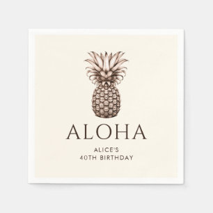 Serviette En Papier Fête tropicale Aloha avec ananas