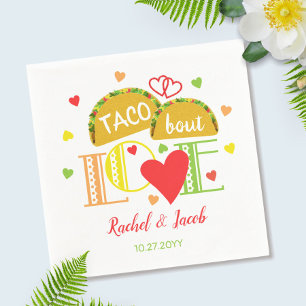 Serviette En Papier Fête : Un Taco d'amour : Fête d'engagement colorée