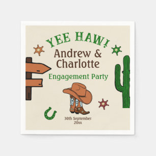 Serviette En Papier Fête Western Cow-boy Rustique Far West