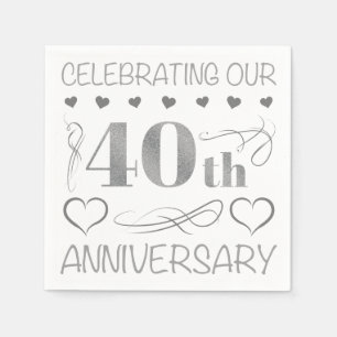 Serviette En Papier Fêter notre 40e anniversaire