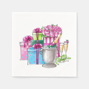 Serviette En Papier Fêtes des mariées Cadeaux Flutes Champagne