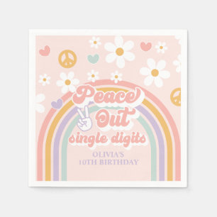 Serviette En Papier Fêtez les 10 ans avec Peace Out Single Digits