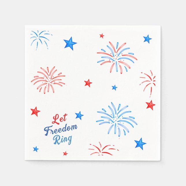 Serviette En Papier Feu d'artifice Juillet 4 Fête de l'Indépendance Pa (Devant)