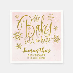 Serviette En Papier Feu de neige Bébé Il fait froid dehors Baby shower