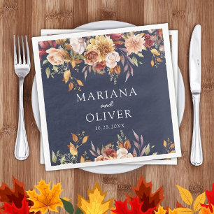 Serviette En Papier Feuillage d'automne Couleurs d'automne Mariage ble