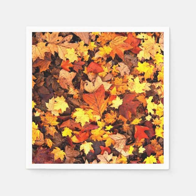 Serviette En Papier Feuillage d'automne, les couleurs d'automne (Devant)