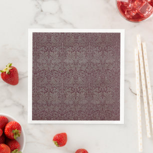 Serviette En Papier Feuillage de bois Lapin rouge William Morris Motif