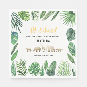 Serviette En Papier Feuillage tropical + partie de baby shower