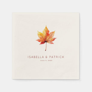 Serviette En Papier Feuille aquarelle d'automne sereine